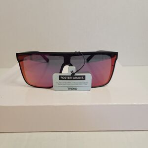 Foster Grant Oversized Fashion Sunglasses Black Pink Mirror Lens NWT